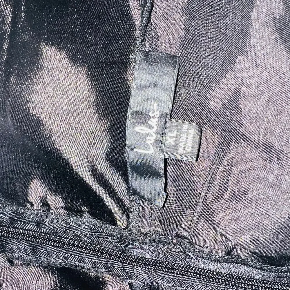 Lulus Classic Grace Spagetti Strap Front Split Maxi Dress Size XL Black - Picture 4 of 8